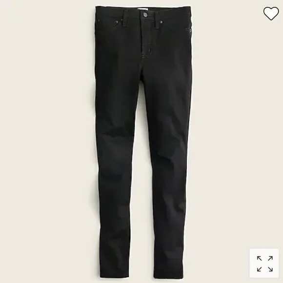 J. Crew 10" highest-rise toothpick jean in true black* - Picture 1 of 6